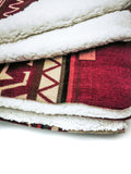 Inca Aztec Sherpa Warm Blanket | Vinicunca Maroon