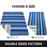 Inca Ecuadorian Blanket, Aztec / Southwest Artisan Style | Kocha Blue
