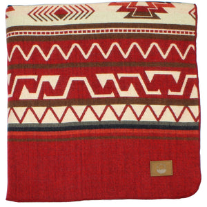 Inca Ecuadorian Blanket, Aztec / Southwest Artisan Style | Inti Red