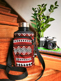 Water Bottle Sleeve Holder with Strap & Pocket | Vinicunca Maroon